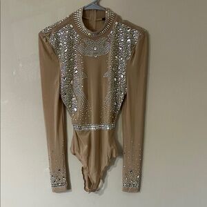 Banjul Tan Mesh Bodysuit